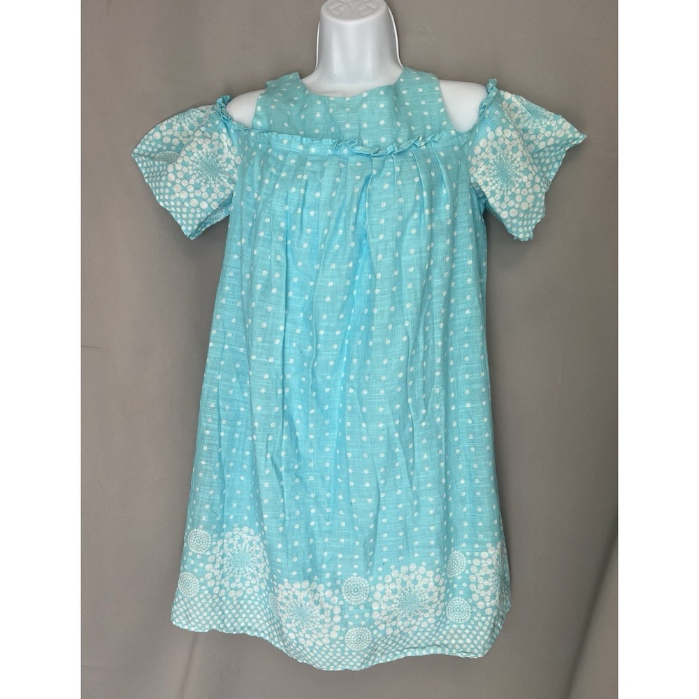 Crown &‎ Ivy Women's Cold Shoulder Dress Linen Blue Sz Small
